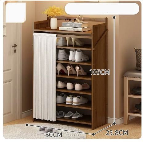 Hot selling simple dust-proof shoe cabinet (Camellia 7 layers 50*23.8*105CM)