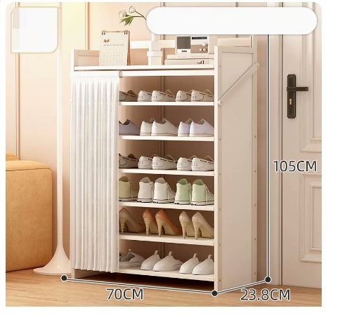 Hot selling simple dust-proof shoe cabinet (Yuebai 7 layers 70*23.8*105CM)