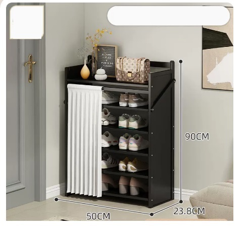 Hot selling simple dustproof shoe cabinet (jet black 6 layers 50*23.8*90CM)