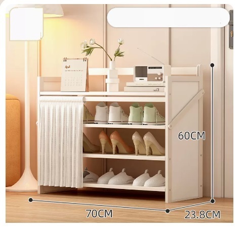 Hot selling simple dust-proof shoe cabinet (Yuebai 4 layers 70*23.8*60CM)