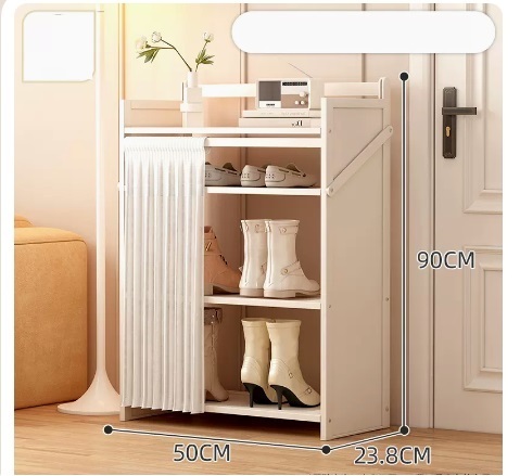 Hot selling simple dust-proof shoe cabinet (moon white shoe rack style 4 layers 50*23.8*90CM)