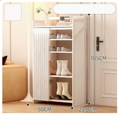 Hot selling simple dust-proof shoe cabinet (moon white plus high boot rack model, 5 layers 50*23.8*105CM)