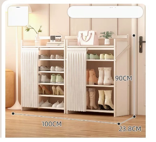 Hot selling simple dust-proof shoe cabinet (moon white shoe rack combination model 6 layers 100*23.8*90CM)