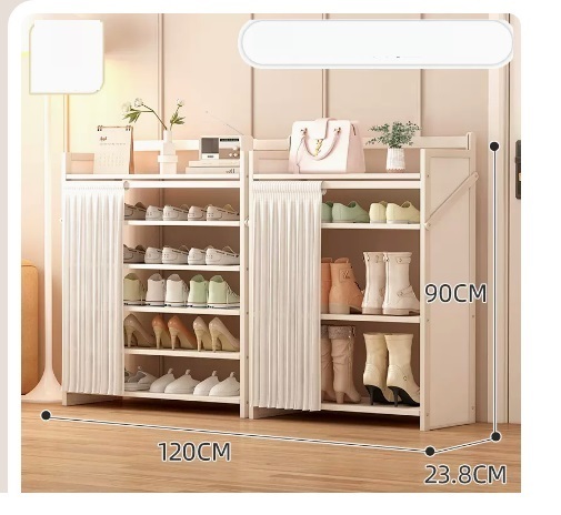 Hot selling simple dust-proof shoe cabinet (moon white shoe rack combination model, 6 layers, 120*23.8*90CM)