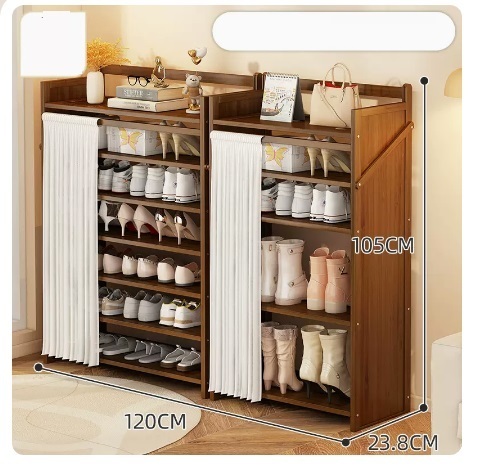 Hot selling simple dust-proof shoe cabinet (Camellia boot rack combination, 7 layers, 120*23.8*105CM)