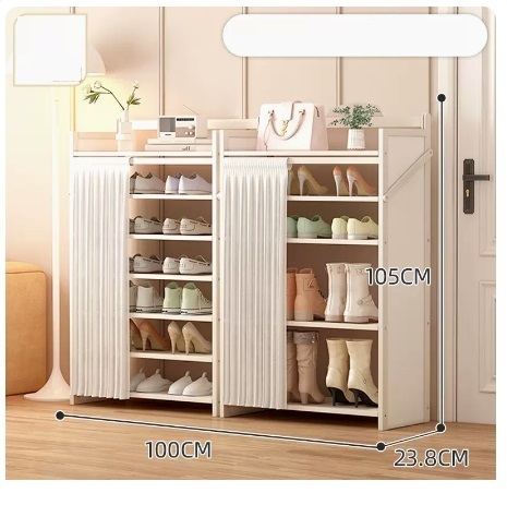 Hot selling simple dust-proof shoe cabinet (moon white shoe rack combination model 7 layers 100*23.8*105CM)