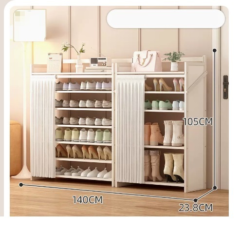 Hot selling simple dust-proof shoe cabinet (moon white shoe rack combination model, 7 layers, 140*23.8*105CM)