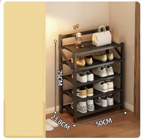 Hot selling simple dust-proof shoe cabinet (jet black classic model, 4 layers 50*23.8*60CM)