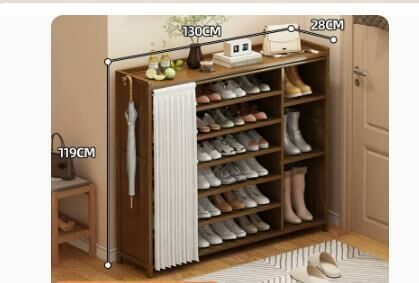 Hot selling fashionable dust-proof shoe cabinet (moon white dust-proof curtain, boot rack style, 7 layers, 130*28*119CM)