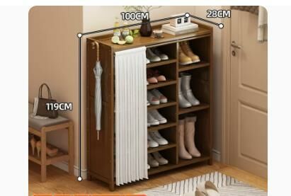Hot selling fashionable dust-proof shoe cabinet (moon white dust-proof curtain, boot rack style, 7 layers, 100*28*119CM)
