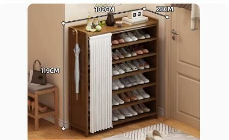 Hot selling fashion dustproof shoe cabinet (moon white dustproof curtain 7 layers 102*28*119CM)