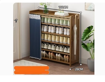 Hot selling fashion dustproof shoe cabinet (dark blue dustproof curtain 6 layers 102*28*101CM)