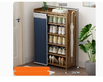 Hot selling fashion dustproof shoe cabinet (dark blue dustproof curtain 6 layers 70*28*101CM)