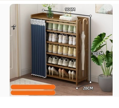 Hot selling fashion dustproof shoe cabinet (dark blue dustproof curtain 6 layers 90*28*101CM)