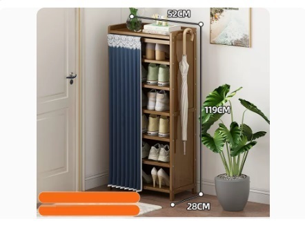 Hot selling fashion dustproof shoe cabinet (dark blue dustproof curtain 7 layers 52*28*119CM)