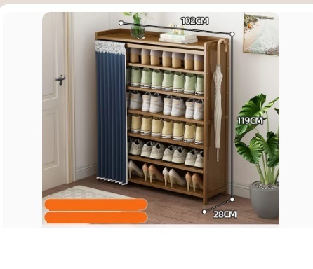 Hot selling fashion dustproof shoe cabinet (dark blue dustproof curtain 7 layers 102*28*119CM)