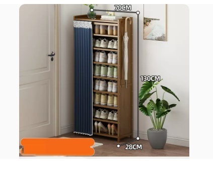 Hot selling fashion dustproof shoe cabinet (dark blue dustproof curtain 9 layers 70*28*130CM)
