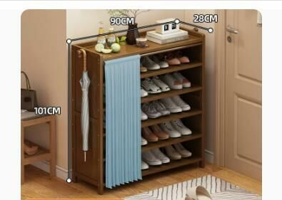 Hot selling fashionable dust-proof shoe cabinet (Quiet yarn dust-proof curtain 6 layers 90*28*101CM)