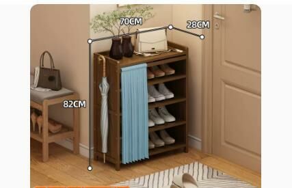 Hot selling fashionable dust-proof shoe cabinet (Quiet yarn dust-proof curtain 5 layers 52*28*82CM)