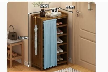 Hot selling fashionable dust-proof shoe cabinet (Quiet yarn dust-proof curtain 6 layers 52*28*101CM)