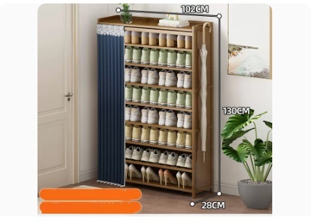 Hot selling fashion dustproof shoe cabinet (dark blue dustproof curtain 9 layers 102*28*130CM)