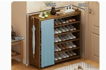 Hot selling fashionable dust-proof shoe cabinet (Quiet yarn dust-proof curtain 6 layers 102*28*101CM)