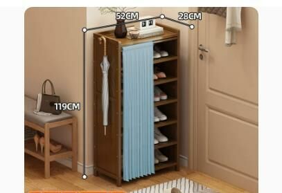 Hot selling fashionable dust-proof shoe cabinet (Quiet yarn dust-proof curtain 7 layers 52*28*119CM)
