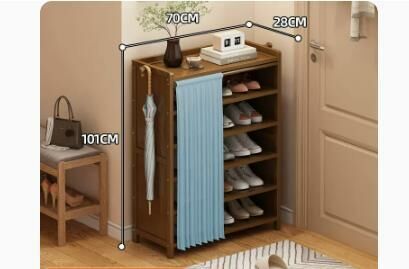 Hot selling fashionable dust-proof shoe cabinet (Quiet yarn dust-proof curtain 6 layers 70*28*101CM)