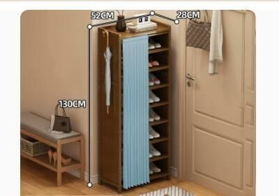 Hot selling fashionable dustproof shoe cabinet (Quiet yarn dustproof curtain 9 layers 52*28*130CM)