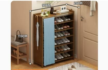 Hot selling fashionable dust-proof shoe cabinet (Quiet yarn dust-proof curtain 7 layers 90*28*119CM)