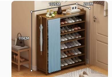 Hot selling fashionable dust-proof shoe cabinet (Quiet yarn dust-proof curtain 7 layers 102*28*119CM)