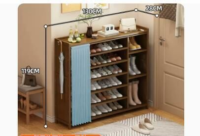 Hot selling fashionable dust-proof shoe cabinet (Quiet yarn dust-proof curtain, boot rack style, 7 layers, 130*28*119CM)
