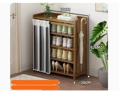 Hot selling fashion dustproof shoe cabinet (striped dustproof curtain 5 layers 70*28*82CM)