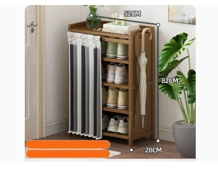 Hot selling fashion dustproof shoe cabinet (striped dustproof curtain 5 layers 52*28*82CM)