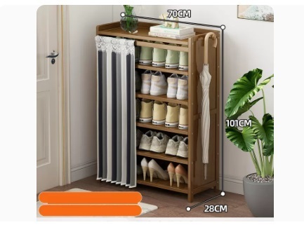 Hot selling fashion dustproof shoe cabinet (striped dustproof curtain 6 layers 70*28*101CM)