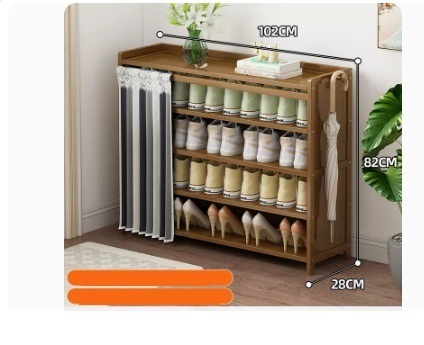 Hot selling fashionable dust-proof shoe cabinet (striped dust-proof curtain 5 layers 102*28*82CM)