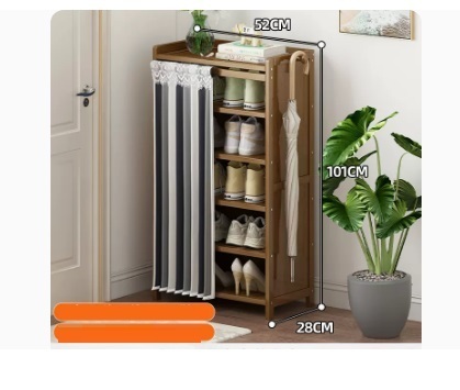 Hot selling fashion dustproof shoe cabinet (striped dustproof curtain 6 layers 52*28*101CM)