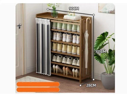 Hot selling fashion dustproof shoe cabinet (striped dustproof curtain 6 layers 90*28*101CM)