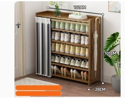 Hot selling fashion dustproof shoe cabinet (striped dustproof curtain 6 layers 102*28*101CM)