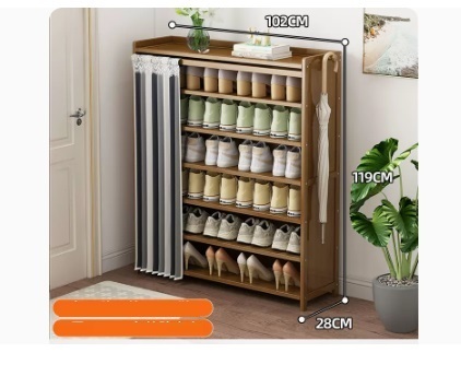 Hot selling fashionable dustproof shoe cabinet (striped dustproof curtain 7 layers 102*28*119CM)