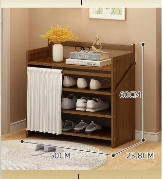Hot selling casual simple dustproof shoe cabinet (four layers brown 50*23.8*60CM)