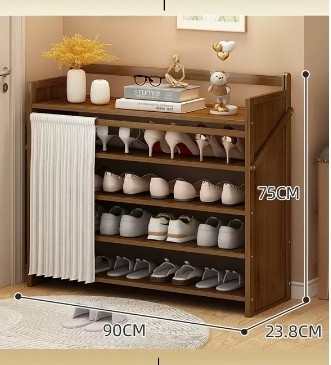 Hot selling casual simple dustproof shoe cabinet (five layers brown 90*23.8*75CM)