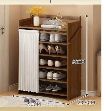 Hot selling casual simple dustproof shoe cabinet (six layers brown 50*23.8*90CM)