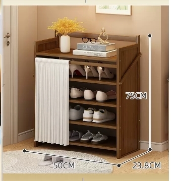 Hot selling casual simple dustproof shoe cabinet (five layers brown 50*23.8*75CM)