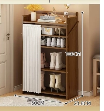 Hot-selling casual simple dust-proof shoe cabinet (five-layer brown, elevated shoe rack model 50*23.8*105CM)