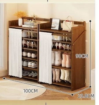 Hot selling casual simple dust-proof shoe cabinet (six-layer brown combination model 100*23.8*90CM)