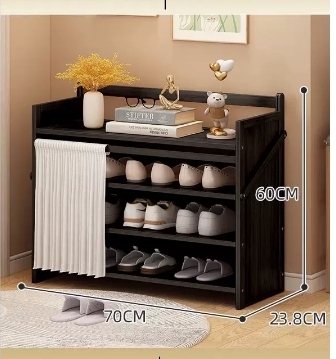 Hot selling casual simple dustproof shoe cabinet (four layers black 70*23.8*60CM)