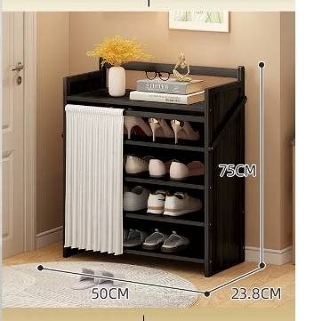 Hot selling casual simple dustproof shoe cabinet (five layers black 50*23.8*75CM)