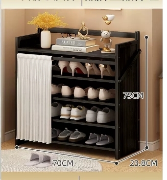 Hot selling casual simple dustproof shoe cabinet (five layers black 70*23.8*75CM)