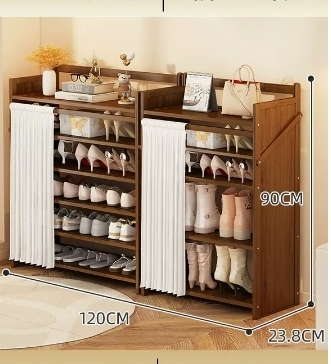 Hot selling casual simple dust-proof shoe cabinet (six-layer brown combination model 120*23.8*90CM)